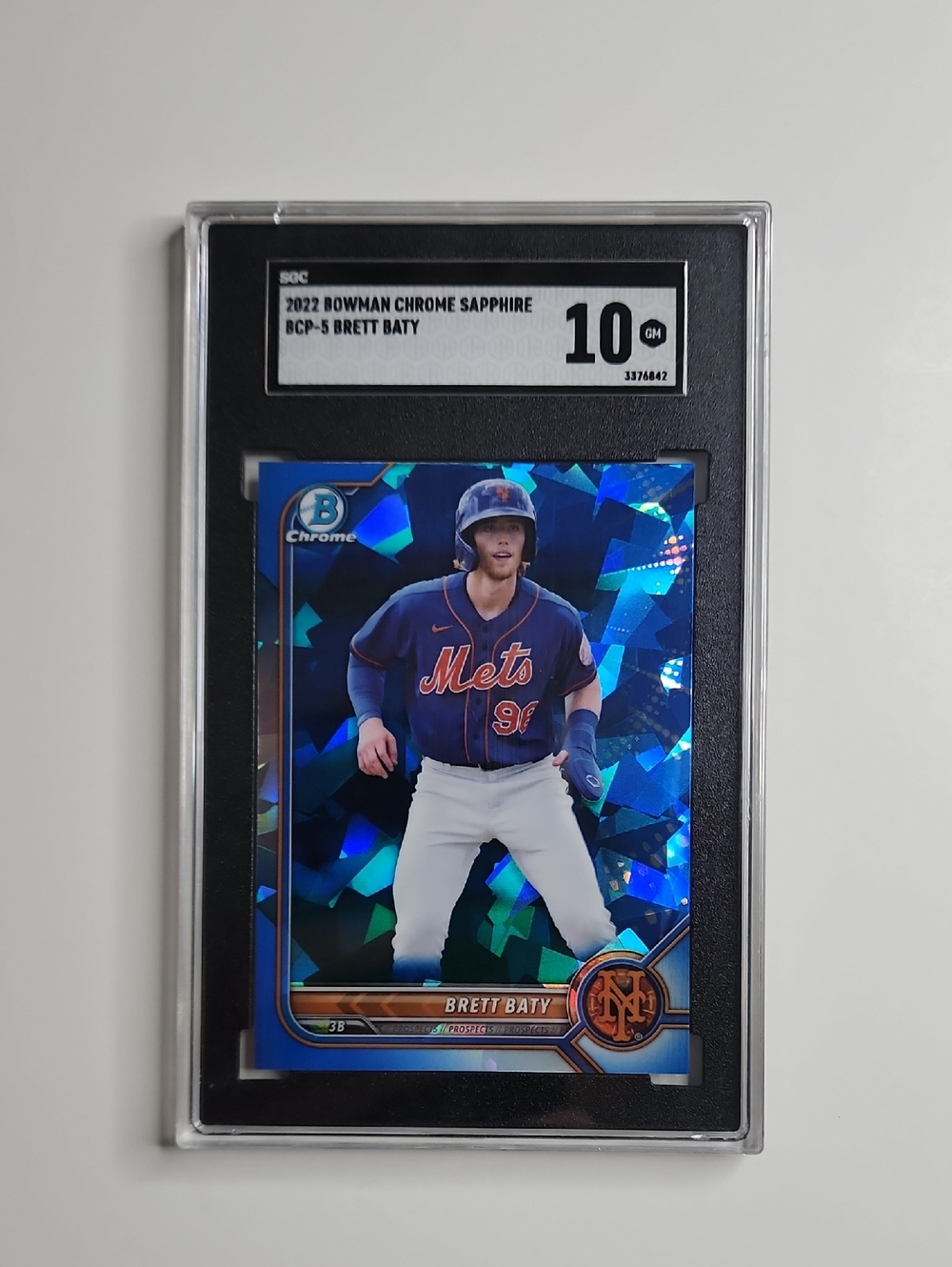 Brett Baty ~ 2022 Bowman ~ Chrome ~ Sapphire ~ SGC 10